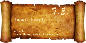 Thomas Evariszt névjegykártya